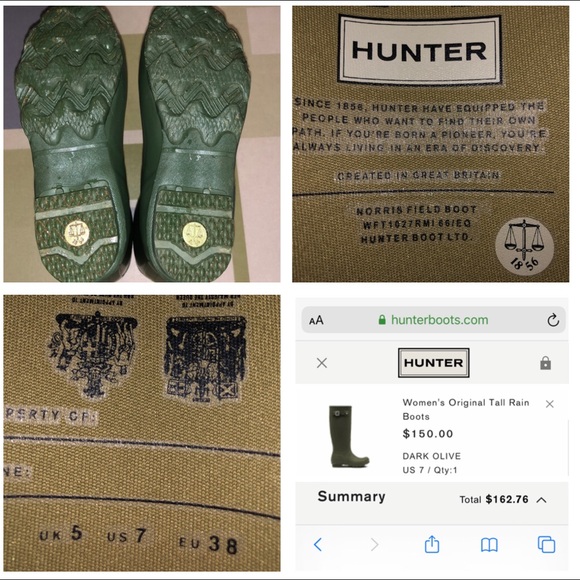 HUNTER Matte Green Tall Norris Field Boot - Picture 7 of 8